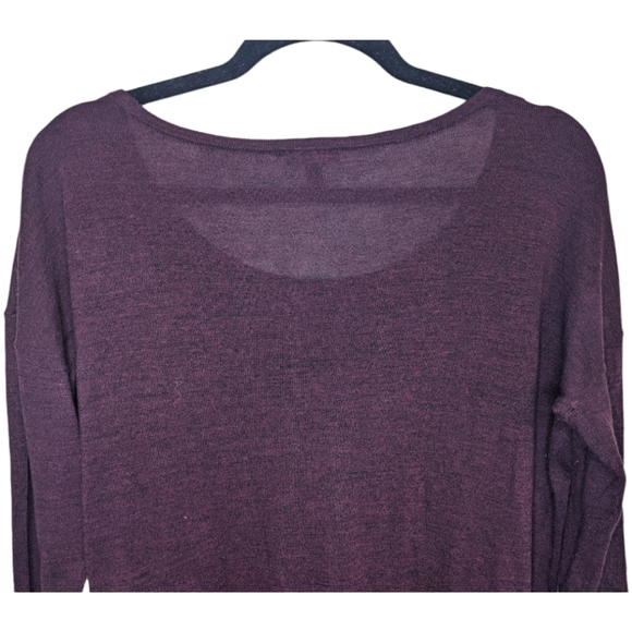 Express Dark Purple Maroon Asymmetrical Tunic Sweater - Size M 💜 - Picture 7 of 7